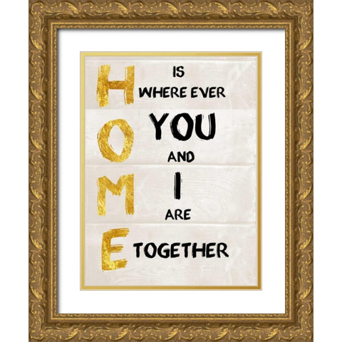 You And I Gold Ornate Wood Framed Art Print with Double Matting by Lewis, Sheldon