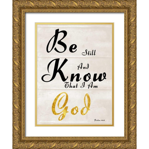Be Still Gold Ornate Wood Framed Art Print with Double Matting by Lewis, Sheldon