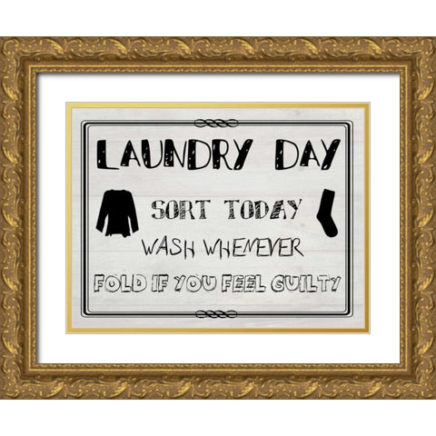 Laundry Day 1 Gold Ornate Wood Framed Art Print with Double Matting by Lewis, Sheldon