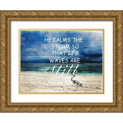 Its Waves Are Still Gold Ornate Wood Framed Art Print with Double Matting by Lewis, Sheldon