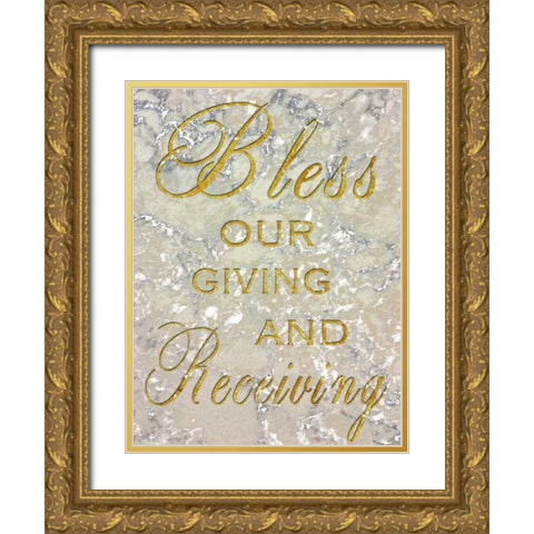 Bless Our Giving Gold Ornate Wood Framed Art Print with Double Matting by Lewis, Sheldon