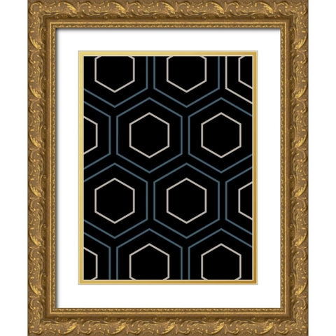 Pure Geo Abstract Gold Ornate Wood Framed Art Print with Double Matting by Lewis, Sheldon