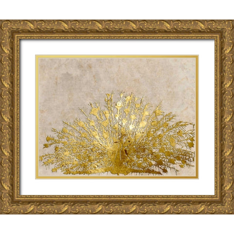 Ivory Coast Peacock Gold Ornate Wood Framed Art Print with Double Matting by Lewis, Sheldon