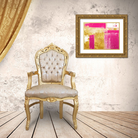 Mesmerizing Pink And Gold 1 Gold Ornate Wood Framed Art Print with Double Matting by Lewis, Sheldon