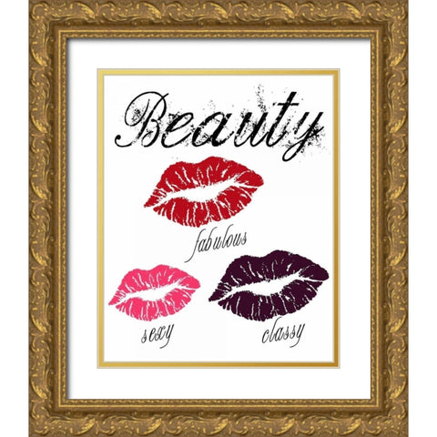 Beauty Gold Ornate Wood Framed Art Print with Double Matting by Lewis, Sheldon