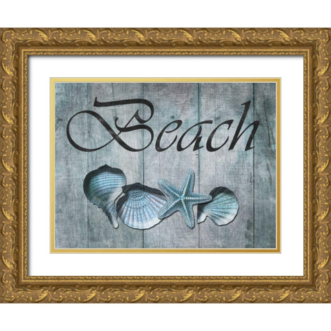 Beach Shells Gold Ornate Wood Framed Art Print with Double Matting by Lewis, Sheldon
