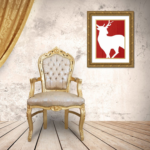 Rudolph Gold Ornate Wood Framed Art Print with Double Matting by Lewis, Sheldon