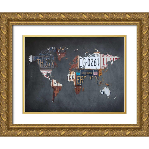 Map It Out 2 Gold Ornate Wood Framed Art Print with Double Matting by Lewis, Sheldon