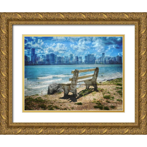 Florida Gold Ornate Wood Framed Art Print with Double Matting by Lewis, Sheldon