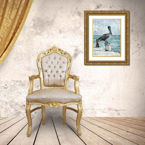 Coastal Pride Gold Ornate Wood Framed Art Print with Double Matting by Lewis, Sheldon