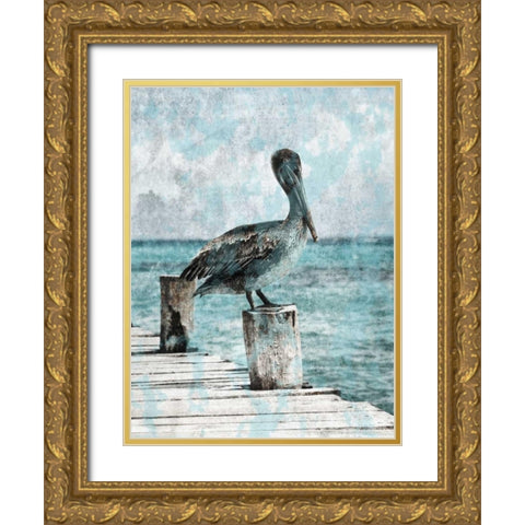 Coastal Pride Gold Ornate Wood Framed Art Print with Double Matting by Lewis, Sheldon