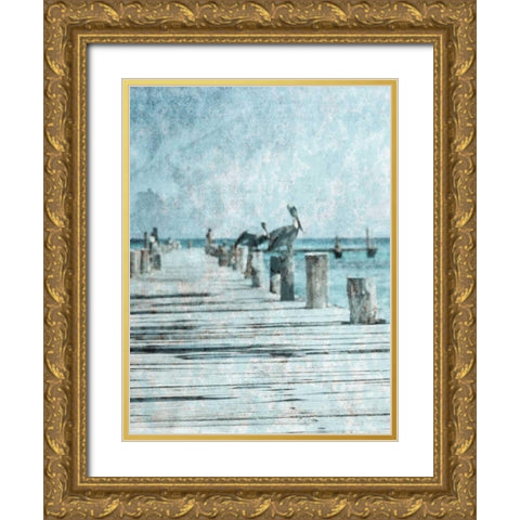 Coastal Pride 2 Gold Ornate Wood Framed Art Print with Double Matting by Lewis, Sheldon
