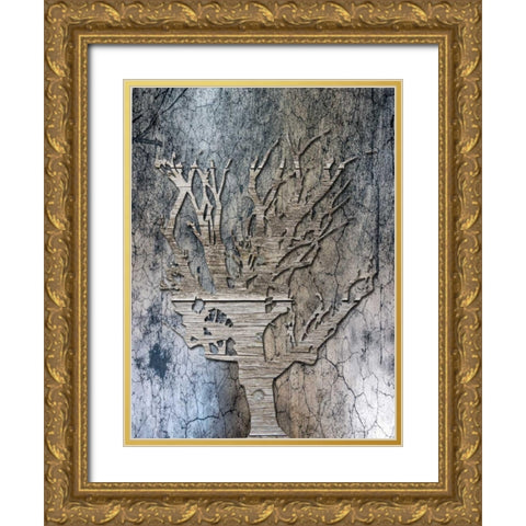 Walnut Grove Gold Ornate Wood Framed Art Print with Double Matting by Lewis, Sheldon