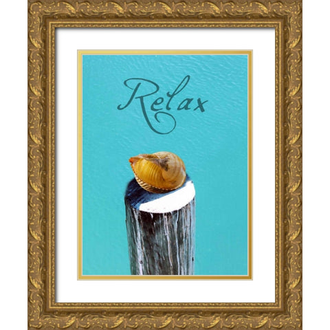 Ocean Sound Gold Ornate Wood Framed Art Print with Double Matting by Lewis, Sheldon