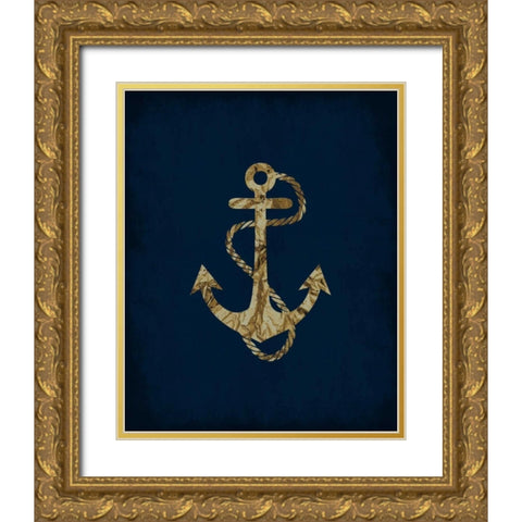 Indigo Dream 1 Gold Ornate Wood Framed Art Print with Double Matting by Lewis, Sheldon