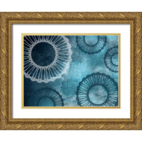 London Flat Abstract Gold Ornate Wood Framed Art Print with Double Matting by Lewis, Sheldon