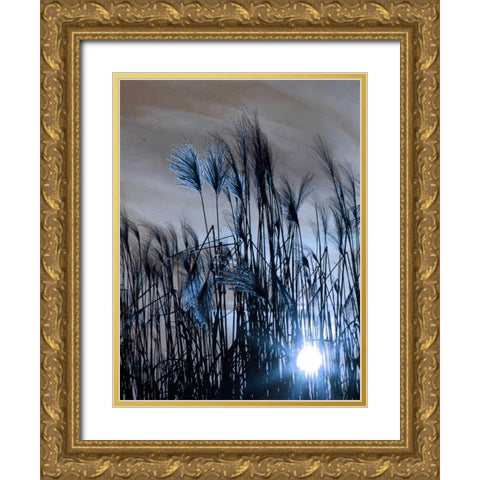 Blue Sunset 1 Gold Ornate Wood Framed Art Print with Double Matting by Lewis, Sheldon