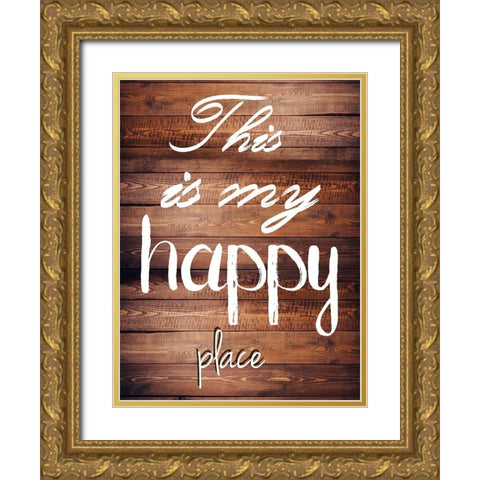 Happy place Gold Ornate Wood Framed Art Print with Double Matting by Lewis, Sheldon
