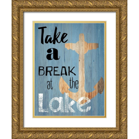 Lake Time Gold Ornate Wood Framed Art Print with Double Matting by Lewis, Sheldon