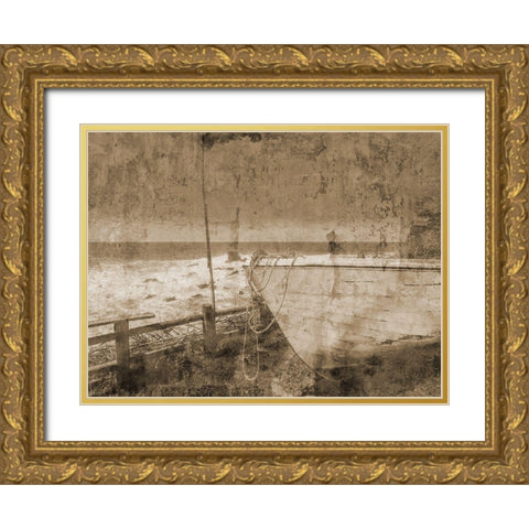 Out To Sea Gold Ornate Wood Framed Art Print with Double Matting by Lewis, Sheldon