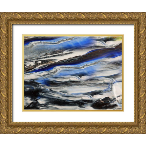 Blending Blue 1 Gold Ornate Wood Framed Art Print with Double Matting by Lewis, Sheldon