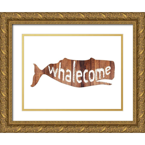 Whalecome Gold Ornate Wood Framed Art Print with Double Matting by Lewis, Sheldon