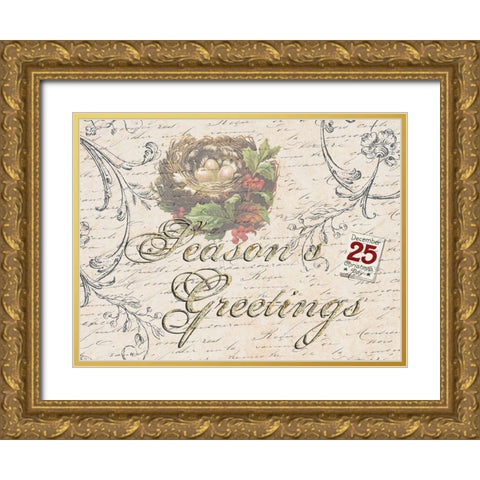 Greetings Gold Ornate Wood Framed Art Print with Double Matting by Lewis, Sheldon
