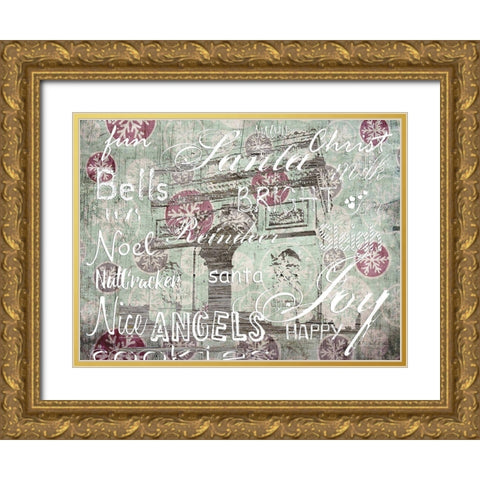 Christmas For You Gold Ornate Wood Framed Art Print with Double Matting by Lewis, Sheldon