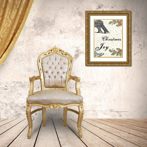 Joy Gold Ornate Wood Framed Art Print with Double Matting by Lewis, Sheldon