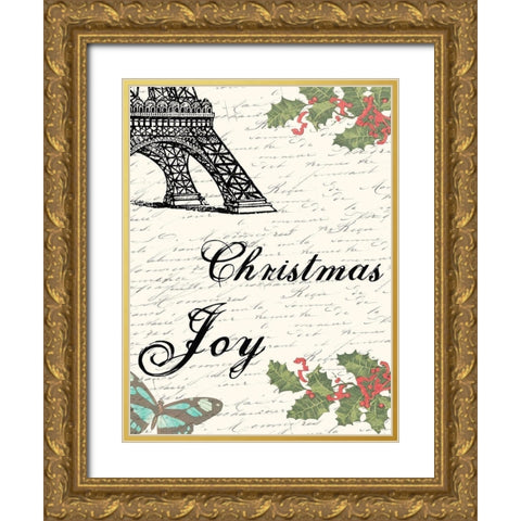 Joy Gold Ornate Wood Framed Art Print with Double Matting by Lewis, Sheldon