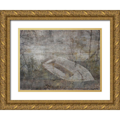 Romance On The Stream Gold Ornate Wood Framed Art Print with Double Matting by Lewis, Sheldon