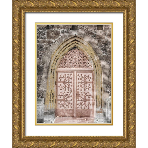 Vintage Tone Gold Ornate Wood Framed Art Print with Double Matting by Lewis, Sheldon