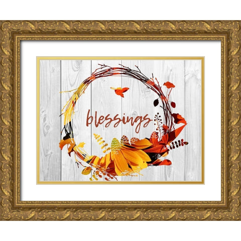 Harvest Wood Gold Ornate Wood Framed Art Print with Double Matting by Lewis, Sheldon