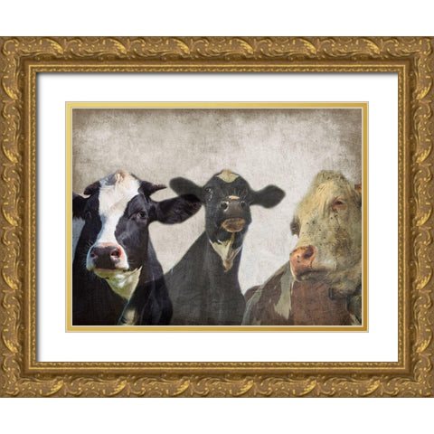 Selfie Family Gold Ornate Wood Framed Art Print with Double Matting by Lewis, Sheldon