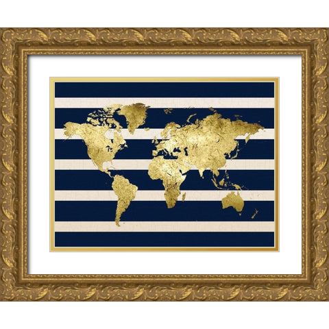 On The Grid Gold Ornate Wood Framed Art Print with Double Matting by Lewis, Sheldon