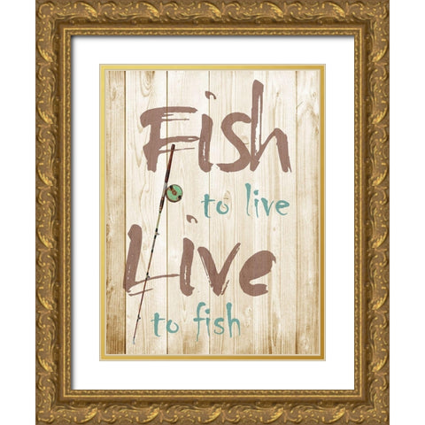 Fish Gold Ornate Wood Framed Art Print with Double Matting by Lewis, Sheldon