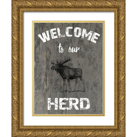 Our Herd Gold Ornate Wood Framed Art Print with Double Matting by Lewis, Sheldon