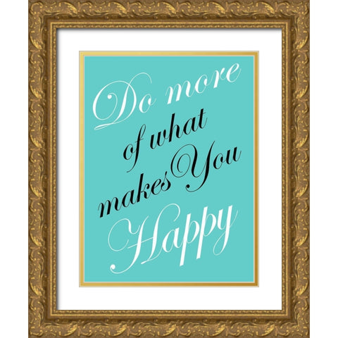 Happy You Gold Ornate Wood Framed Art Print with Double Matting by Lewis, Sheldon