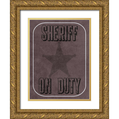 On Duty Gold Ornate Wood Framed Art Print with Double Matting by Lewis, Sheldon