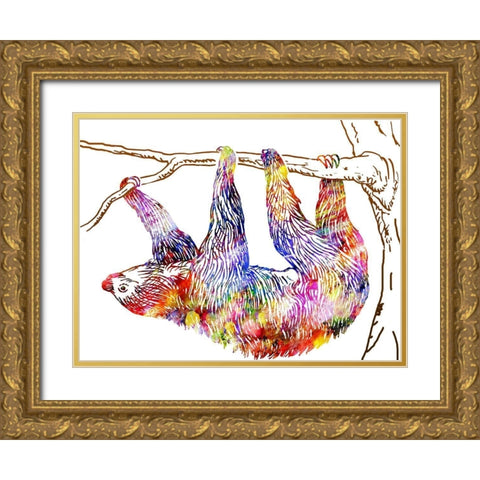 Sloth Machine Gold Ornate Wood Framed Art Print with Double Matting by Lewis, Sheldon