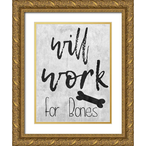 Bones Gold Ornate Wood Framed Art Print with Double Matting by Lewis, Sheldon