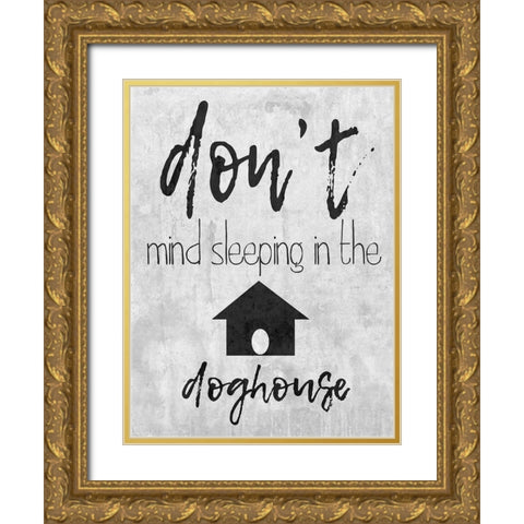 Doghouse Gold Ornate Wood Framed Art Print with Double Matting by Lewis, Sheldon