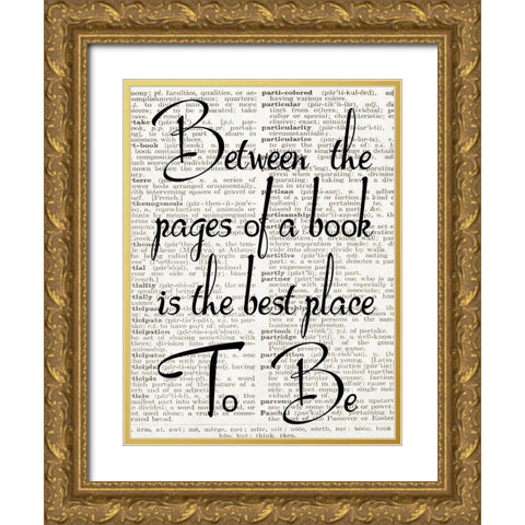 Book Pages Gold Ornate Wood Framed Art Print with Double Matting by Lewis, Sheldon