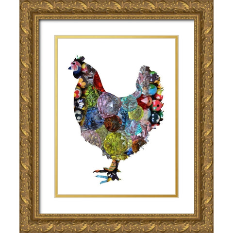 Free Range Colors Gold Ornate Wood Framed Art Print with Double Matting by Lewis, Sheldon