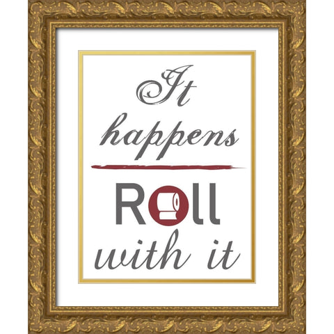 Roll With It Gold Ornate Wood Framed Art Print with Double Matting by Lewis, Sheldon