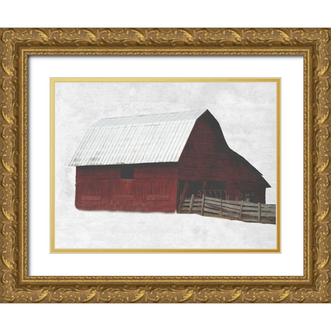 Spice Barn Gold Ornate Wood Framed Art Print with Double Matting by Lewis, Sheldon