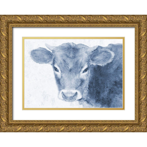 Tone To Tonal Farm Stead Gold Ornate Wood Framed Art Print with Double Matting by Lewis, Sheldon