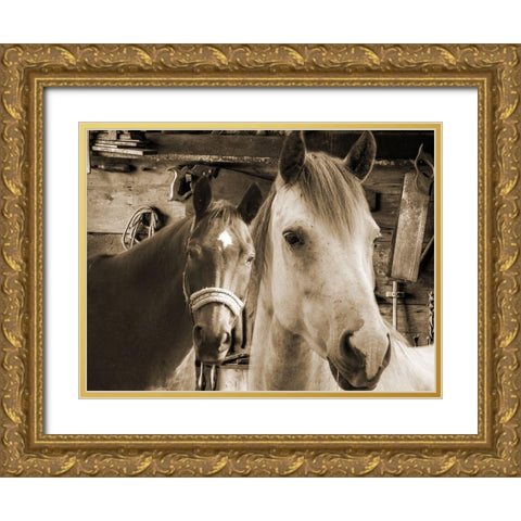 Cowboys Treasure Gold Ornate Wood Framed Art Print with Double Matting by Lewis, Sheldon