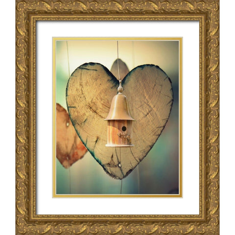 Birds Gold Ornate Wood Framed Art Print with Double Matting by Lewis, Sheldon