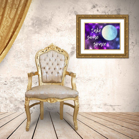 Take Some Space Gold Ornate Wood Framed Art Print with Double Matting by Lewis, Sheldon